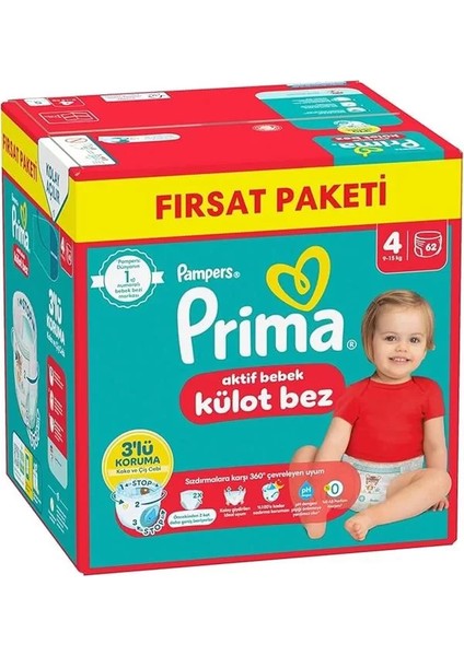 Külot Bebek Bezi 4 Beden 62 Adet Maxi Fırsat Paketi fiyatları
