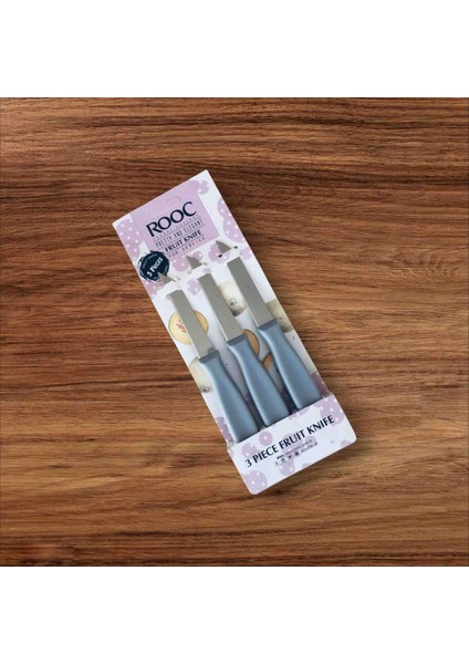 Rooc Paslanmaz Çelik 3'lü Meyve Sebze Bıçak Seti & 17 cm Kaliteli ve Kullanışlı fiyatları