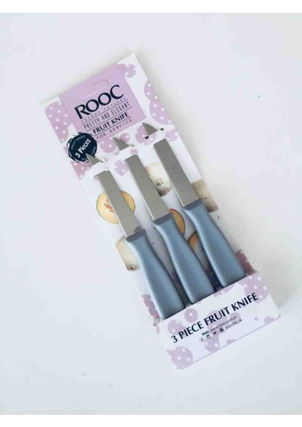 Rooc Paslanmaz Çelik 3'lü Meyve Sebze Bıçak Seti & 17 cm Kaliteli ve Kullanışlı modelleri