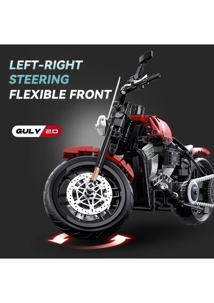 Teknik Motosiklet Yapım Seti 542 Parça 1:8 Ölçekli 8+ Yaş Model Kiti Hediye Yapı Blok Oyuncak Seti modelleri