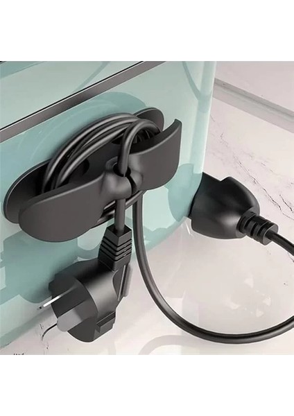 Safestore Yapışkanlı Kablo Düzenleyici Çok Amaçlı Organizer Kablo Sarma Aparatı Siyah 2 Adet