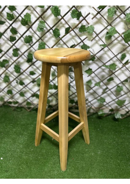 Naturel Ahşap Bar Taburesi -Gürgen Tabure-Masif Tabure (70 cm )