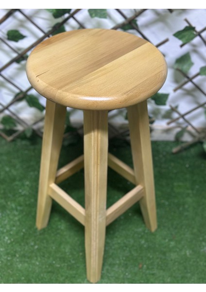 Naturel Ahşap Bar Taburesi-Gürgen Tabure-Masif Tabure( 60 cm )