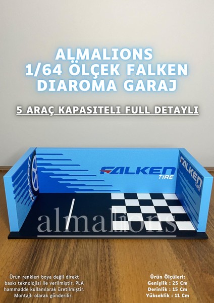 1/64 Ölçek Diaroma Araç Sergileme Garajı - Falken - 5 Araçlık fiyatları
