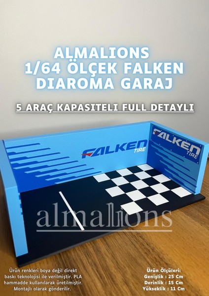1/64 Ölçek Diaroma Araç Sergileme Garajı - Falken - 5 Araçlık fırsatları