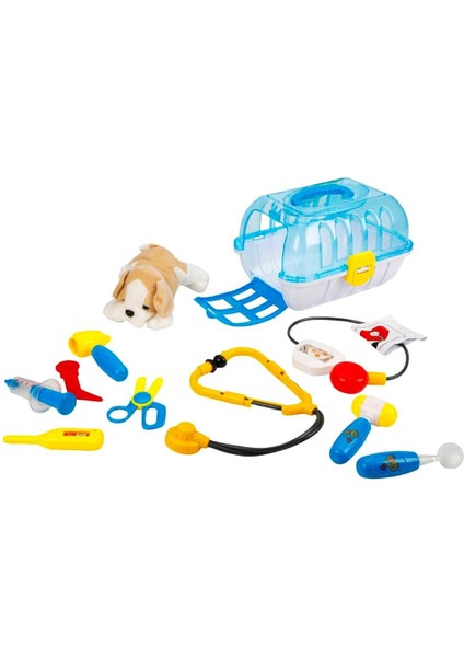 Çantalı Peluş Köpek Veteriner Seti