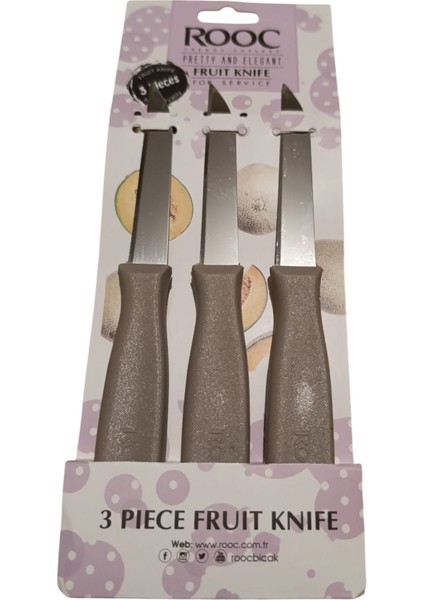 Rooc Paslanmaz Çelik 3'lü Meyve Sebze Bıçak Seti & 17 cm Kaliteli ve Kullanışlı fırsatları
