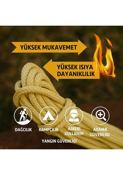 Kevlar Paracord Ip 4 mm Yanmaz Yüksek Mukavemetli modelleri