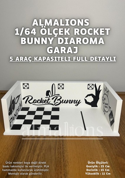 1/64 Ölçek Diaroma Araç Sergileme Garajı - Rocket Bunny - 5 Araçlık fiyatları