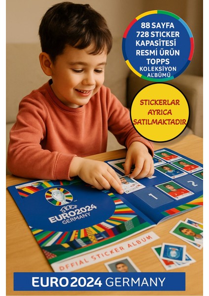 Topps Euro 2024 Sticker Albümü – 88 Sayfa - Koleksiyon Başlasın!