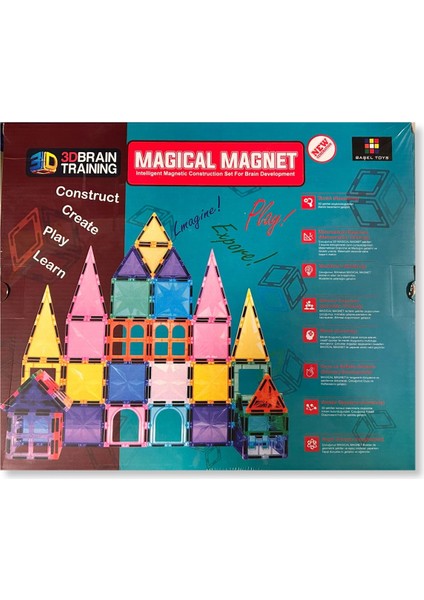 Magnescape Magnetic Tiles Mıknatıslı 3D Yapı Oyuncağı Seti - 54 Parça indirimleri