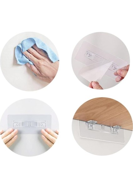 Kuvvetli Yapışkanlı Şeffaf Raf Tutacağı Ayağı 16 Lı Destek Aparatı modelleri