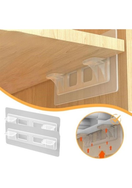 Kuvvetli Yapışkanlı Şeffaf Raf Tutacağı Ayağı 16 Lı Destek Aparatı fırsatları