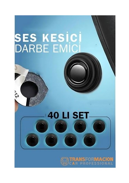 Winwinstore Ses Emici Kauçuk Conta Kapı Bagaj Kaput Titreşim Kesici 40 Lı Set