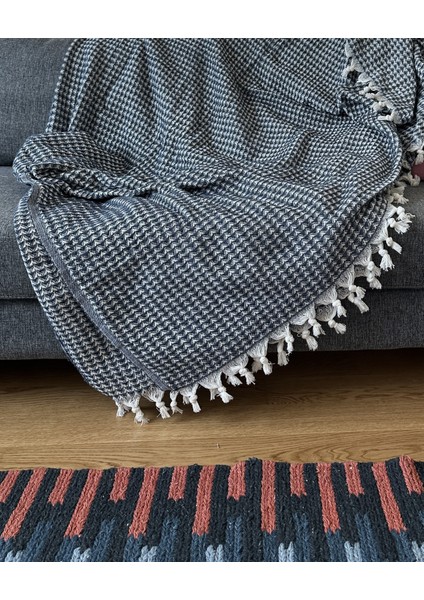 Armürlü Yatak Örtüsü / Pike / Koltuk Örtüsü – 200X230 cm – Düğüm Saçaklı – %100 Geri Dönüştürülmüş Iplik – 5 Renk Seçeneği indirimleri