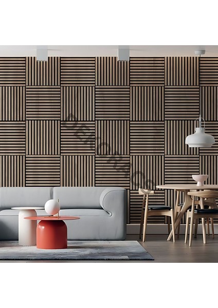 40X40 Alaska Renk 3D Akustik Ahşap Duvar Paneli fiyatları