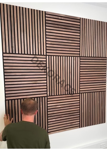 40X40 Alaska Renk 3D Akustik Ahşap Duvar Paneli fırsatları
