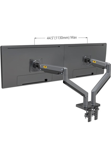 NBG35 Çift Monitör Ultra Geniş Tam Hareketli Gazyaylı 22-32 Inç Uyumlu Ayarlanabilir Monitör Standı