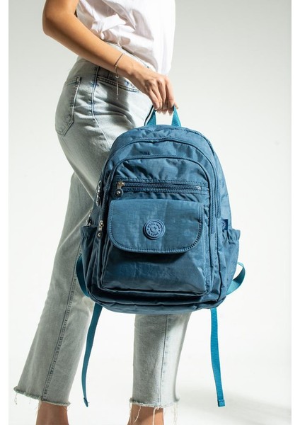 Unisex Okul Çantası Su Itici Hafif Klinkır Kumaş Günlük Sırt Çantası 40*30 cm Çok Cepli