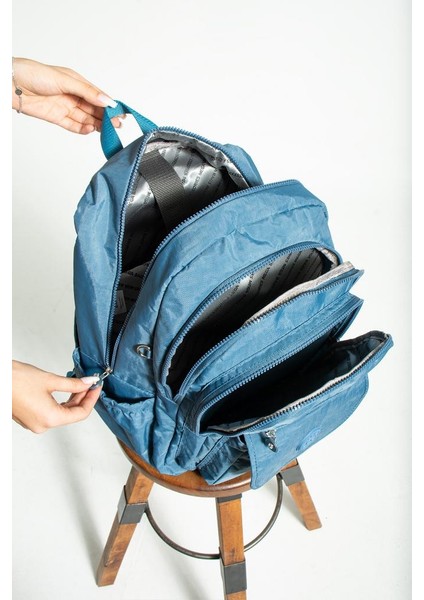 Unisex Okul Çantası Su Itici Hafif Klinkır Kumaş Günlük Sırt Çantası 40*30 cm Çok Cepli indirimleri