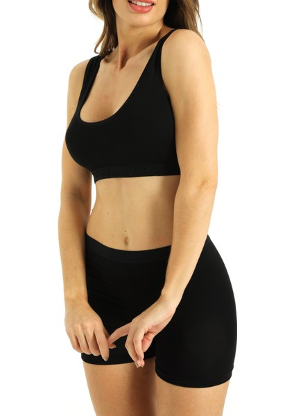 Kadın Bambu Mini Tayt Nefes Alan Yumuşak Dokulu Slim Fit İç Giyim Siyah fırsatları