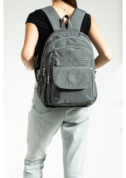 Unisex Okul Çantası Su Itici Hafif Klinkır Kumaş Günlük Sırt Çantası 40*30 cm Çok Cepli