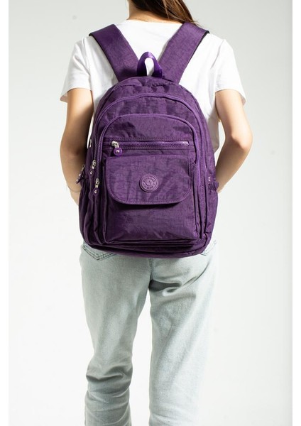 Unisex Okul Çantası Su Itici Hafif Klinkır Kumaş Günlük Sırt Çantası 40*30 cm Çok Cepli