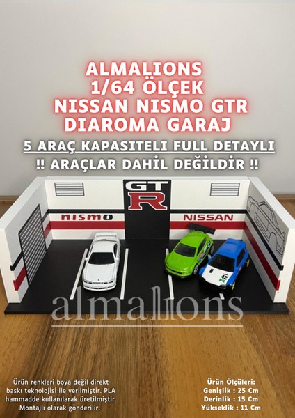 1/64 Ölçek Diaroma Araç Sergileme Garajı - Nissan Gtr Lismo - 5 Araçlık fiyatları