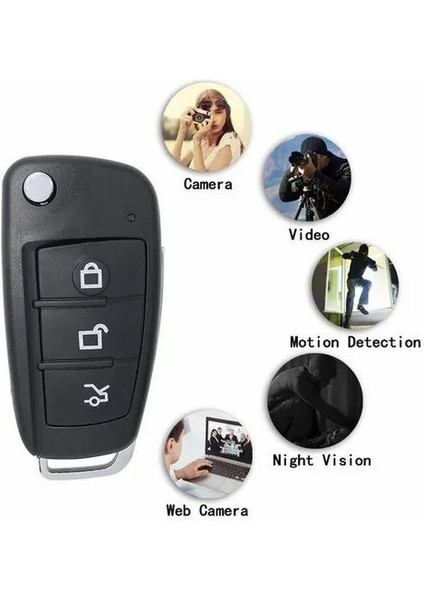 1080P Hd Araç Kumandası Görünümlü Gece Görüşlü Mini Kamera Hareket Sensörlü + 32GB Hafıza Kartı Hediyeli modelleri