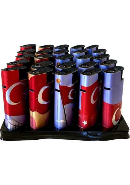 Metal Rüzgar Çakmak Bayraklı 25 Adet Doldurulabilir fiyatları
