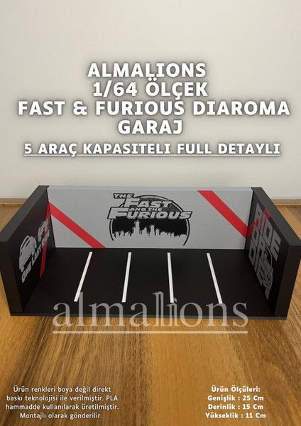 1/64 Ölçek Diaroma Araç Sergileme Garajı - Fast & Furious - 5 Araçlık fiyatları