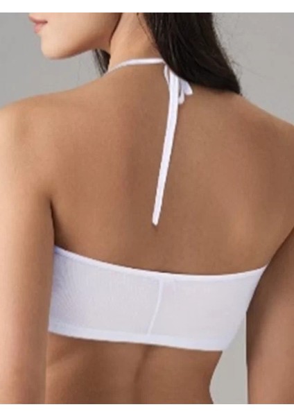 Kadın Beyaz Likralı Mikro Yarım Atlet fiyatları