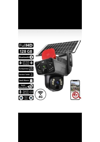 Triple Screen sim kartlı Kamera Ptz 360 derece dönebilen ayrıca hafıza kartı destekli gece görüşü ses kaydı yapabilen 3 saat güneş enerjisi şarjı ile 24 saat çekim yapabilen harika bir ürün fiyatları