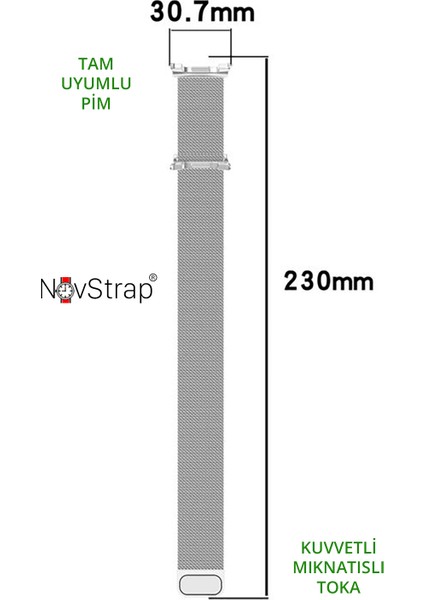 Samsung Galaxy Watch 8 40MM 44MM Classic 46MM ile Uyumlu Kordon Mıknatıslı Metal Hasır indirimleri