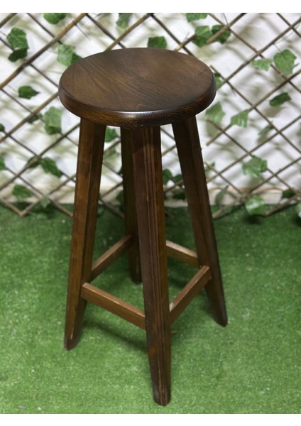 Ceviz Renk Bar Tabure-Gürgen Tabure-Masif Tabure(70 cm )