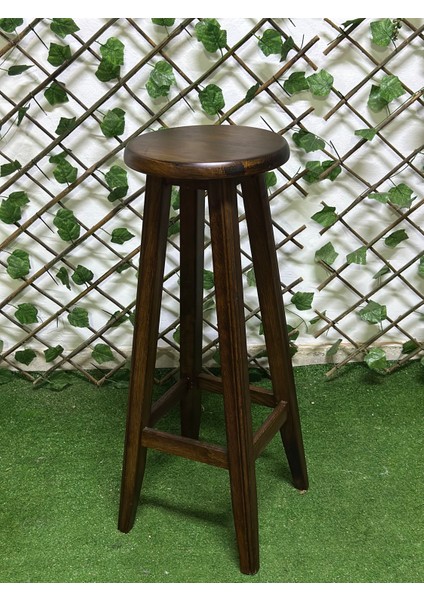 Ceviz Renk Bar Tabure-Ahşap Tabure-Masif Tabure(80 cm )