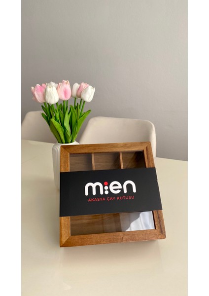 Akasya Bölmeli Çay Kutusu - Bölmeli Takı Kutusu Organizer -20.7X20.7X6.5 cm modelleri