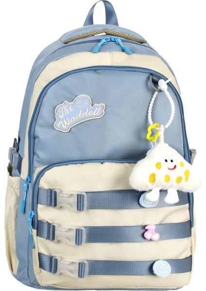 Waddell Lisanslı Mavi Kolonlu Günlük Sırt Çantası,peluş Oyuncak Hediyeli Okul Sırt Çantası