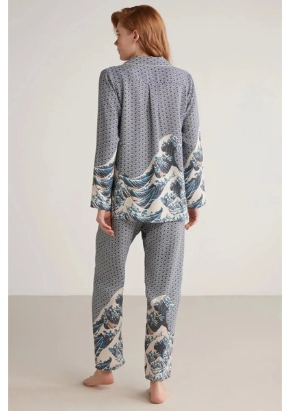 Nautıca W617 Kadın Uzun Kollu Önden Düğmeli Pijama Takımı fırsatları
