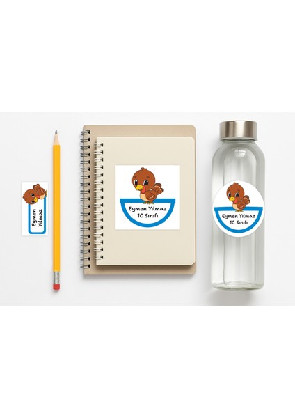 118 Adet Kişiye Özel Okul Etiketi | Kalem Defter Kitap Için Isim Yazılabilir Sticker Seti Model:4 fiyatları
