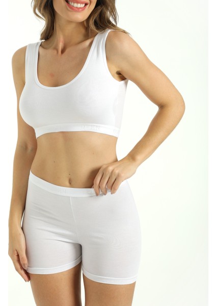 Kadın Bambu Mini Tayt Nefes Alan Yumuşak Dokulu Slim Fit İç Giyim Beyaz. fırsatları