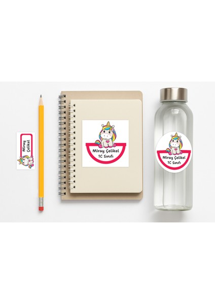 118 Adet Kişiye Özel Okul Etiketi | Kalem Defter Kitap Için Isim Yazılabilir Sticker Seti Model:7 modelleri