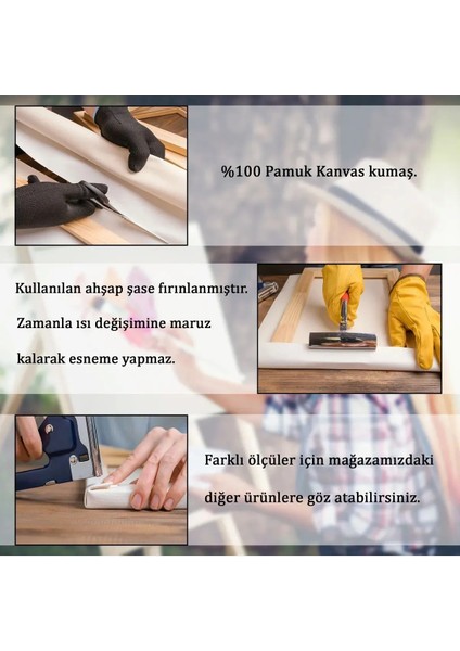 Tuval 20 x 20 Boş Tuval Kare, 10 Adet Yüksek Kaliteli, Astarlı, Arkadan Zımbalı Hazır Tuval indirimleri