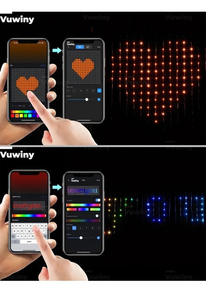 Mobil Uygulamalı Senkronizasyonlu USB Girişli Rgb Akıllı LED Perde (2x2 Metre) indirimleri