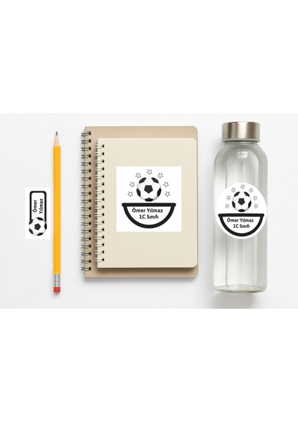 118 Adet Kişiye Özel Okul Etiketi | Kalem Defter Kitap Için Isim Yazılabilir Sticker Seti Model:10 modelleri