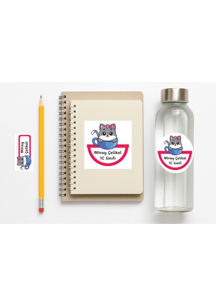 118 Adet Kişiye Özel Okul Etiketi | Kalem Defter Kitap Için Isim Yazılabilir Sticker Seti Model:2 modelleri