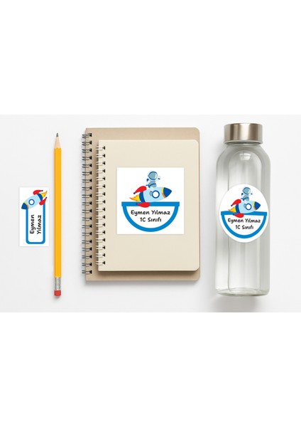 118 Adet Kişiye Özel Okul Etiketi | Kalem Defter Kitap Için Isim Yazılabilir Sticker Seti Model:8 fiyatları