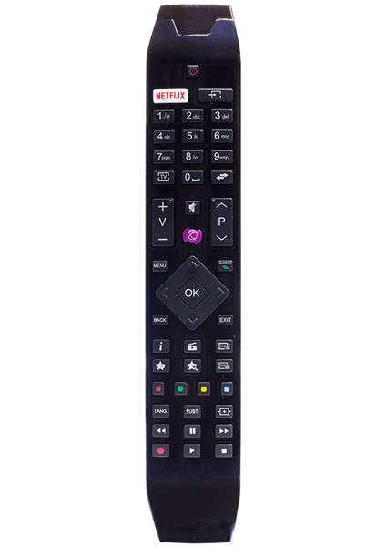 Vestel Netflıx-Mor Tuşlu Yeni Üstü Camlı-Hıtachı Rc 49141 Led Tv Kumanda (Rc4914 - Vsr5076-5801