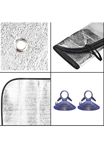 Peugeot Partner 2019-2020-2021-2022-2023-2024-2025 Araba Güneşlik Katlanır Balonlu Vantuzlu Oto Ön Cam/torpido Üstü Metalik