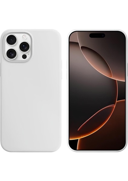 Apple iPhone 16 Pro 6.3'' Liquit Lansman Silikon Beyaz